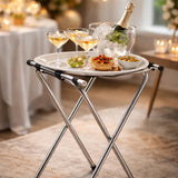 Atril Soporte para Bandeja Cromado Plegable 79 cm Dechef