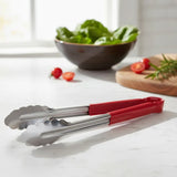 Tenaza Servidora Acero Inoxidable Mango Rojo 23 cm Dechef