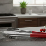 Tenaza Servidora Acero Inoxidable Mango Rojo 40 cm Dechef