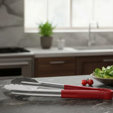 Tenaza de Servicio Acero Inoxidable Mango Rojo 30 cm Dechef