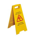Señalética de Piso Mojado Plástico Amarillo 30,5 x 63,5 cm Dechef
