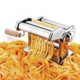 Máquina de Pasta Manual Acero Cuerpo Cortador Ajustable Mango Madera Imperia