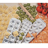 Set Moldes Ravioli Tris Redondos Triangulares Cuadrados con Rodillo de Madera Imperia
