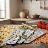 Set Moldes Ravioli Tris Redondos Triangulares Cuadrados con Rodillo de Madera Imperia