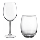 Set Copa Vino Pinot 470 ml + Vaso 350 ml Vidrio Vicrila (Set 12 Piezas)