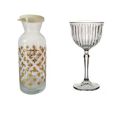 Set Copa Cóctel Vidrio Tallado Joy Vintage 170 ml 8 Piezas + Botella Village Golden Pasabahce