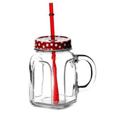 Jarro Vidrio Bebidas Frías 450 ml con Tapa y Bombilla Homemade Pasabahce (Set 6 Piezas)