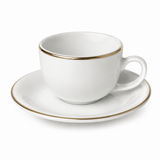 Taza de Café con Platillo Porcelana Blanca Voyage Oro Set 6 Piezas Schmidt