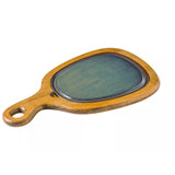 Tabla de Presentación Madera Bonna Piuma 42 x 25 cm con Plato Porcelana Gloire