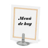 Porta Menú Tarjetero Clip Acero Inoxidable Browne