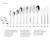 Cuchillo de Pescado Acero Inoxidable 18/10 Pulido Espejo 21 cm Set 12 Piezas Antracite Dalper