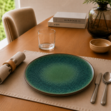 Plato Bajo Porcelana Verde y Marrón 27 cm Ore Mar Bonna