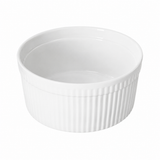 Ramekin Acanalado Loza Porcelana Blanca 17 cm Stratus