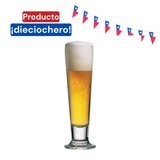 Set 12 Piezas Vaso de Cerveza Vidrio Templado Cincin 413 ml Altura 24 cm Pasabahce