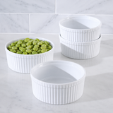 Ramekin Acanalado Loza Porcelana Blanca 17 cm Stratus