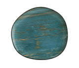 Plato Bajo Porcelana Decorada 29x27 cm Madera Vago Madera Mint Bonna
