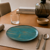 Plato Bajo Porcelana Decorada 29x27 cm Madera Vago Madera Mint Bonna