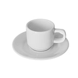 Taza Café con Platillo Porcelana Blanca Océano 90 ml Costa Verde (Set 6 Piezas)