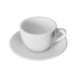 Taza Té con Platillo Porcelana Blanca 180 ml Stratus (Set 6 Piezas)
