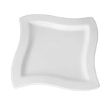 Plato Cuadrado Wave Porcelana Blanca 30 cm Gourmet Stratus