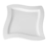 Plato Cuadrado Wave Porcelana Blanca 33 cm Gourmet Stratus
