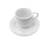 Taza de Café con Platillo Loza Blanca 100 ml Set 6 Piezas Valencia