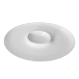 Plato Cóctel con Pocillo Porcelana Blanca 36.5x26 cm Stratus