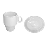 Taza Café con Platillo Porcelana Blanca 5.5 cm Classic Stratus (Set 6 Piezas)