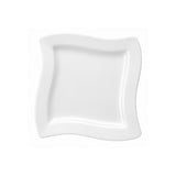 Plato Cuadrado Wave Porcelana Blanca 33 cm Gourmet Stratus