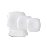 Plato Cuadrado Loza Blanca Strada Stratus Set 24 Piezas