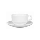 Taza Té con Platillo Porcelana Blanca 230 ml Stratus (Set 6 Piezas)