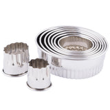 Set Cortadores Ovalados Estriados Acero Inoxidable Ateco (9 Piezas)